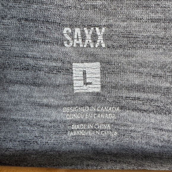 SAXX Men's Performance Short Sleeve T-Shirt Marled Gray Large Athleisure Casual - Picture 2 of 11